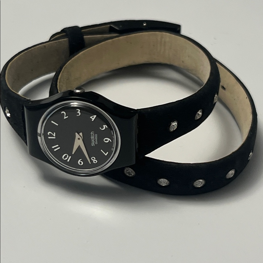 Vintage Swatch Watch with Wrap Band & Crystal Details